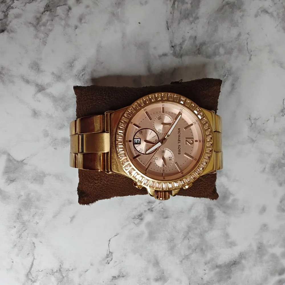Michael Kors Rose Gold Rhinestone Watch